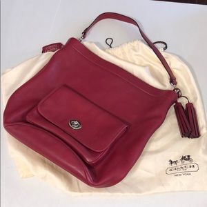 Coach Red Leather Bucket Bag